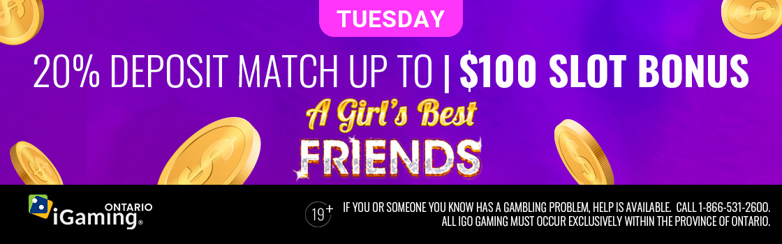 PlayFallsview | 20% Deposit Match up to $100 Slot Bonus