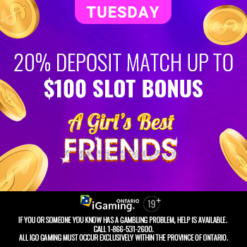 PlayFallsview | 20% Deposit Match up to $100 Slot Bonus