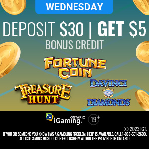 Deposit $30 Get $5 Bonus Credit on IGT Slot Game